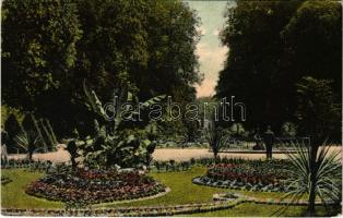 1908 Pozsony, Pressburg, Bratislava; Ligeti díszkert. Kaufmann's "Bediene dich allein" / Aupark / park (EK)