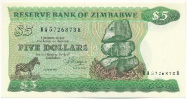 Zimbabwe 1983. 5$ T:I- Zimbabwe 1983. 5 Dollars C:AU Krause P#2