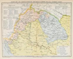 cca 1895 14 db kétoldalas és kihajtható Magyarország térkép (A közös hadsereg elhelyezése 1897-ben, ...