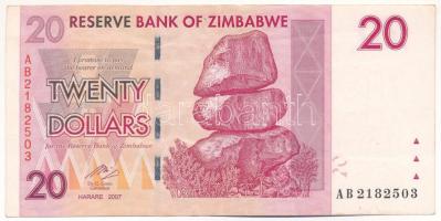 Zimbabwe 2007. 20$ T:III Zimbabwe 2007. 20 Dollars C:F Krause P#68