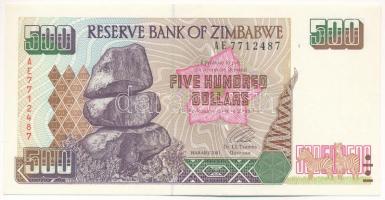 Zimbabwe 2001. 500$ T:I- Zimbabwe 2001. 500 Dollars C:AU Krause P#11