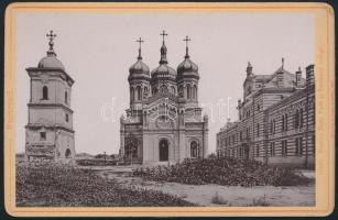 1898 Bukarest, Biserica Radu Voda si Institutul teologic, keményhátú fotó, 10×16 cm / 1898 Bucuresti / Bucharest