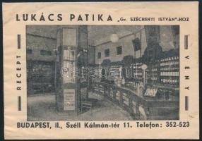 Lukács Patika Budapest II. receptboríték