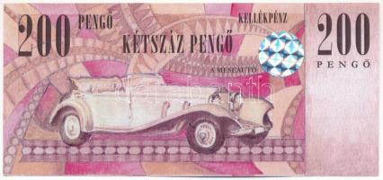 2019. 200 Pengő kellékpénz Kabos Gyula arcképével és a tervező, Vagyóczky Károly aláírásával T:I