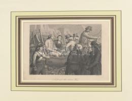 Handler festménye után, Walther metszése: XVI. Lajos francia király utolsó útja. Acélmetszet, papír, jelzett a metszeten. Paszpartuban. 15x19 cm.