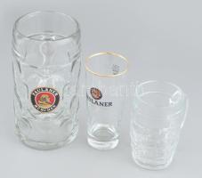 Paulaner München óriás söröskorsó + 0,25 l-es pohár + felirat nélküli üveg korsó