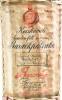 Baronet Kecskeméti Barackpálinka üveg rattan borítással, 1930-1940 körül, m: 33 cm
