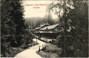 1907 Lublófüred, Lubló-fürdő, Kúpele Lubovna (Ólubló, Stará Lubovna); Fürdőház. S. A. kiadása / spa, bathhouse (fa)