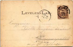 1901 Leibic, Leibicz, Leibitz, Lubica; Híd utca, Kénfürdő télen, Sas szálloda. Fábry Gusztáv kiadása...