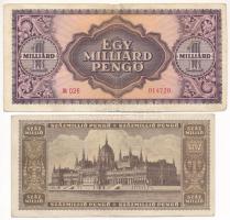 1946. 1.000.000P + 1945. 10.000.000P + 1946. 100.000.000P + 1946. 1.000.000.000P mind "Felszaba...
