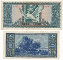 1946. 1.000.000P + 1945. 10.000.000P + 1946. 100.000.000P + 1946. 1.000.000.000P mind "Felszaba...