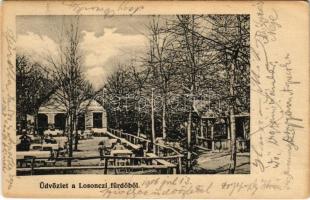 1906 Losonc, Lucenec; Losonczi-fürdő, vendéglő / spa, bath, restaurant (EK)