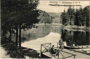 1912 Pozsony, Pressburg, Bratislava; Vödriczvölgy II. Vödric tó, csónakok. Kaufmann kiadása / Weidritzthal, II. Teich / Vydrica lake, boats (EK)