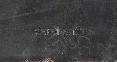 Olvashatatlan jelzéssel (jobbra lent), XX. sz. első fele: Előkelő férfi portréja. Olaj, vászon. Deko...