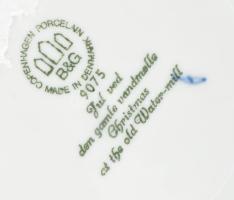 1975 Royal Koppenhága, Bing & Gröndal Jultallrik emlék tányér, "Karácsony a régi vízimalomb...