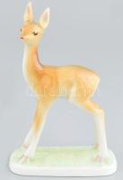 Hollóházi porcelán őzike Bambi, kézzel festett, jelzett, hibátlan. 15x10 cm