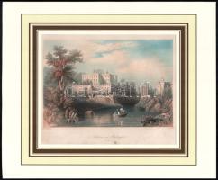 Lauterbach festménye után, Albert Henry Payne (1812-1902) metszése: Battaglia kastély, Padova. Színezett acélmetszet, papír, jelzett a metszeten. Paszpartuban. Kissé foltos. 14x21 cm.