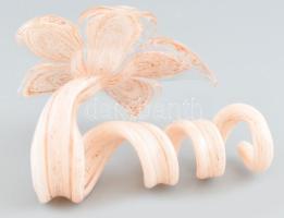 Murano, üveg virág, asztali dísz, jelzett, hibátlan, h: 20 cm