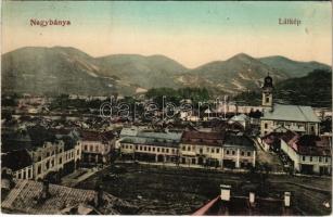 1913 Nagybánya, Baia Mare; látkép, Fő tér. Frankovits A. kiadása / main square (EK)