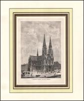 cca 1870-90 Híres bécsi épületek. 7 db rotációs fametszet, papír, jelzett a metszeten. Paszpartuban. 11x19 és 18x13 cm körüli méretekben.