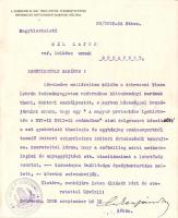 1925 Debreceni Református Hittudományi Kar dékánjának aláírt levele