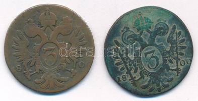 1800G 3kr Cu "I. Ferenc" + 1800S 3kr Cu "I. Ferenc" T:3
Huszár: 2025., Unger II...