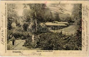 1908 Előpatak, Valcele; Károly uszoda fürdő. Gyulai Ferenc fényképész kiadása / swimming pool