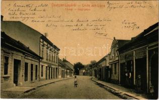1908 Lippa, Lipova; Fő utca, üzletek. W.L. 3055. / main street, shops