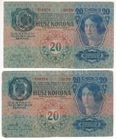 1913. 20K fekete ROMANIA TIMBRU SPECIAL felülbélyegzéssel T:III egyiken beszakadás Hungary 1913. 20 Korona with black ROMANIA TIMBRU SPECIAL overprint C:F,VG one with tear Adamo K17