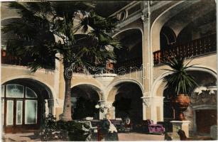 1913 Nagykároly, Carei; Gróf Károlyi kastély belseje, atrium. Csókás László kiadása / castle interior (EK)