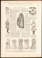 cca 1900 20 lap divatképekkel egy francia divatlapból (Le Moniteur de la Mode), egyik lap széle sérü...