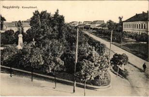 1914 Nagykároly, Carei; Kossuth kert. Csókás László kiadása / park (EK)