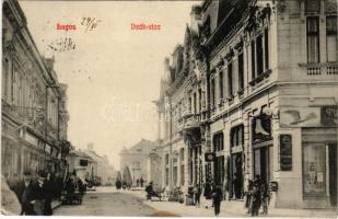 1911 Lugos, Lugoj; Deák utca, Turul cipők, Reiter Emil és Barth Károly üzlete. Sziklai Lajos kiadása / street, shops (EK)