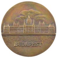 1965. Budapest / Közalkalmazottak Ülése 1965. április kétoldalas, francia nyelvű bronz emlékérem tokban (67mm) T:1,1-