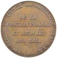 1965. "Budapest / Közalkalmazottak Ülése 1965. április" kétoldalas, francia nyelvű bronz e...