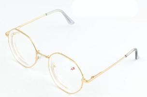 Aranyszínű fém keretes szemüveg 6 dioptriás lencsével