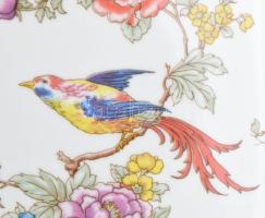 Hollóházi nagy méretű madaras váza. Kézzel festett, jelzett, kopásnyomokkal, m:37 cm