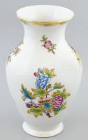 Herendi Viktória mintás váza, kézzel festett, jelzett, kopásokkal, m:17,5 cm
