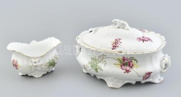 Royal Vienna 20 darabos, virágmintás étkészlet, korának megfelelő kopásokkal, minimális lepattanások...