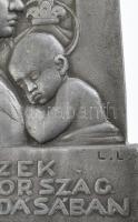 cca 1925 "Hiszek Magyarország feltámadásában" ón irredenta kisplasztika, L. L. jelzéssel, ...
