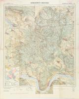 1927 Börzsönyi-hegység, Kirándulók térképe 3. sz., M. Kir. Állami Térképészet, kisebb lapszéli sérülésekkel, foltokkal, 74x56 cm