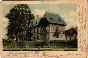 1906 Fenyőháza, Lubochna; Gyógyfürdő vízgyógyintézet és nyaralótelep (Bérlő Jahn Nándor) / spa, villa, hotel (EK)