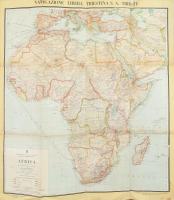 1928 Afrika gyarmati térképe, tervezte, készítette és szerk.: Achille Dardano, 1 : 10.000.000, Istituto Italiano dArti Grafiche Bergamo, kisebb lapszéli sérüléssel, foltokkal, 102x87 cm / Colonial map of Africa, designed and edited by Achille Dardano