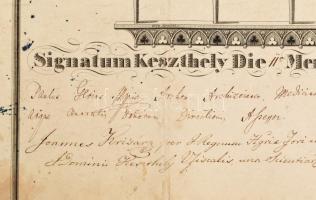 1830 Keszthely, Festetics László által alapított Georgicon bizonyítvány, felzetes szárazpecséttel