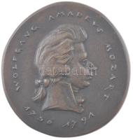 Madarassy Walter (1909-1994) 1936. Wolfgang Amadeus Mozart kétoldalas, öntött bronz emlékérem (77-80,5mm) T:1