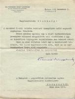 1931 Dr. Nagy András (Tasnádi) igazságügyi miniszter nyilas törvényhozó aláírt levele