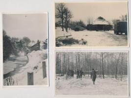 9 db második világháborús eredeti katonai fotó az orosz frontról Ukrajnából, lengyel vasútállomás / ...