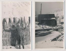 9 db második világháborús eredeti katonai fotó az orosz frontról Ukrajnából, lengyel vasútállomás / ...