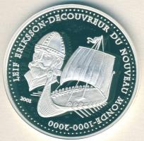 Benin 2001. 1000Fr Ag "Leif Eriksson" T:PP