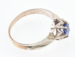 Tanzanit köves ezüst (Ag) gyűrű 0,5 cts 2,63 g Jelzett m: 56
